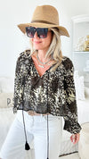 Cotton Safari Cuff Sleeve Crop Top-130 Long Sleeve Tops-Venti6-Coastal Bloom Boutique, find the trendiest versions of the popular styles and looks Located in Indialantic, FL