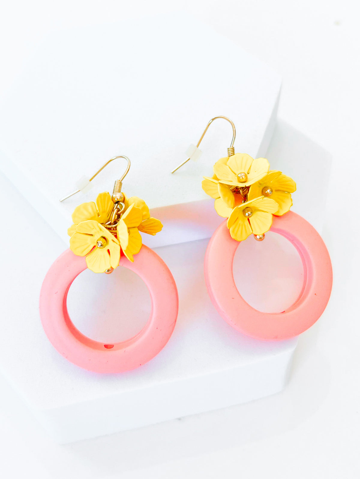 Bermuda Flower & Circle Earrings-230 Jewelry-Golden Stella-Coastal Bloom Boutique, find the trendiest versions of the popular styles and looks Located in Indialantic, FL