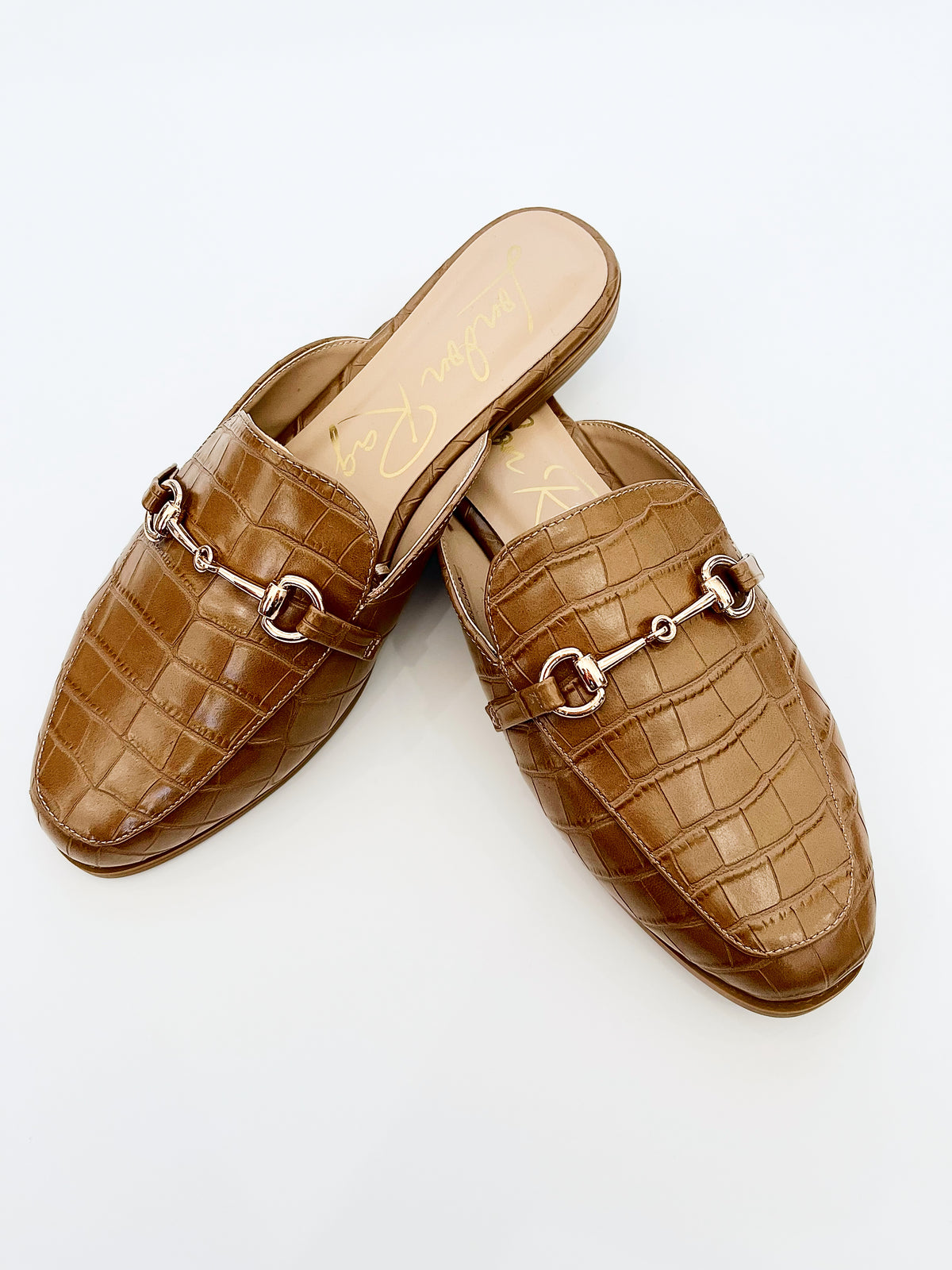 Begonia Buckled Faux Leather Croc Mules - Taupe-250 Shoes-RagCompany-Coastal Bloom Boutique, find the trendiest versions of the popular styles and looks Located in Indialantic, FL