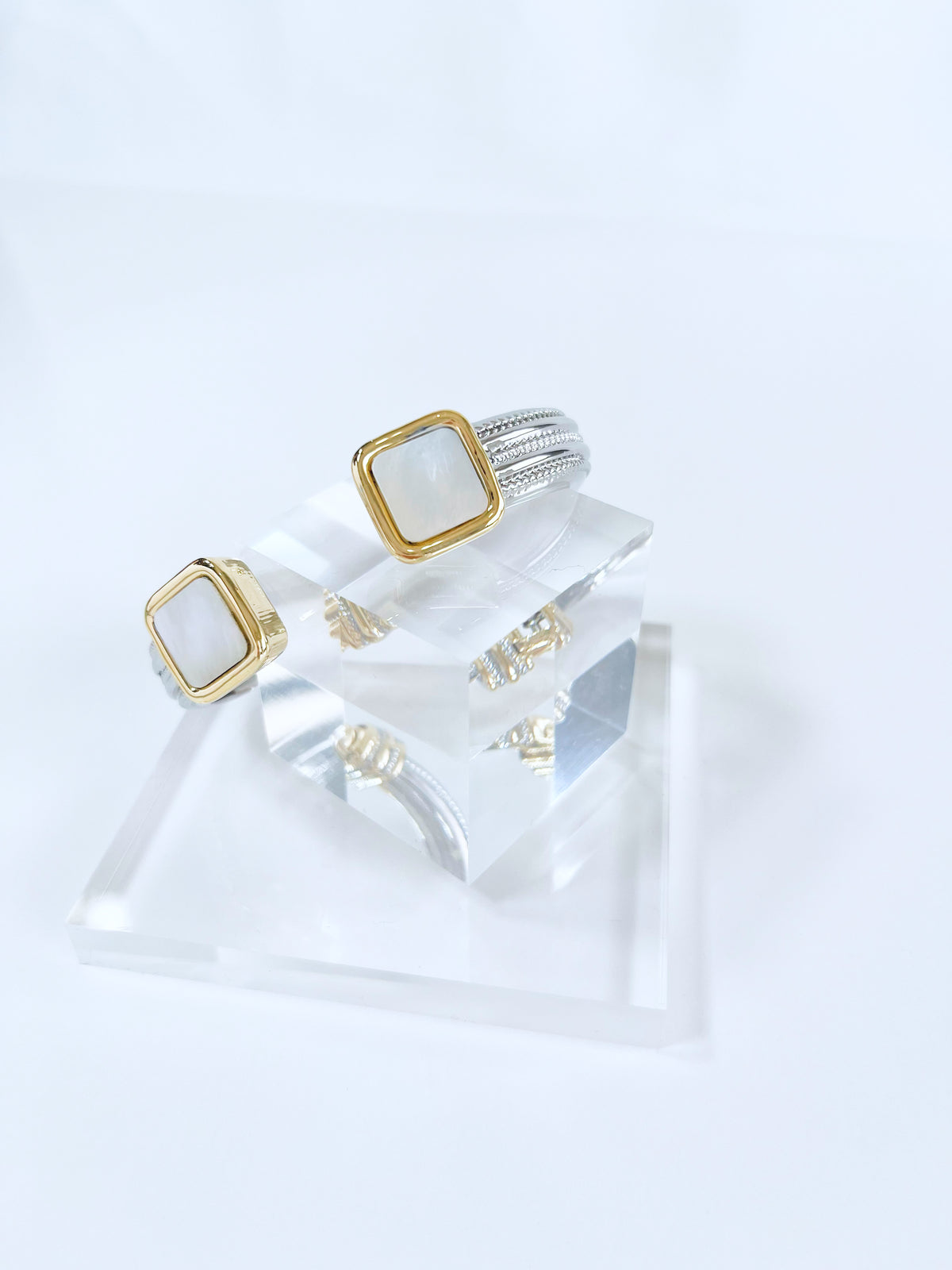 Mother of Pearl Square Tip Cuff Bracelet - NYC-230 Jewelry-NYC-Coastal Bloom Boutique, find the trendiest versions of the popular styles and looks Located in Indialantic, FL