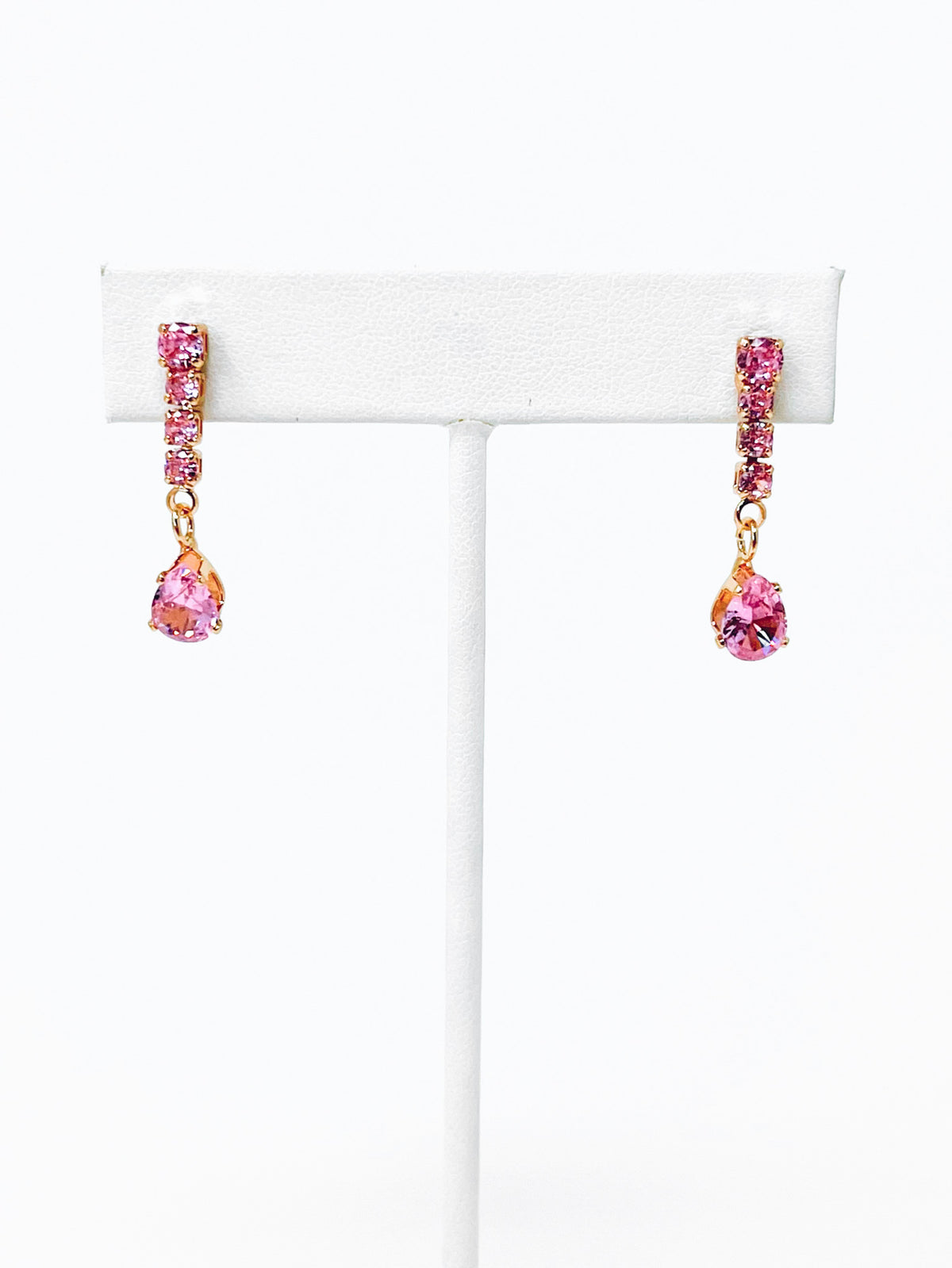 Evening Teardrop Dangle Earring - Pink-230 Jewelry-NYW-Coastal Bloom Boutique, find the trendiest versions of the popular styles and looks Located in Indialantic, FL