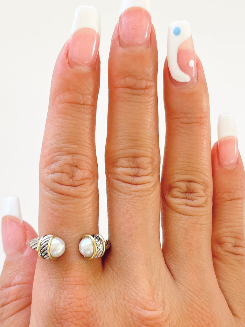 Cable Twist Tip Ring - Pearl-230 Jewelry-GS JEWELRY-Coastal Bloom Boutique, find the trendiest versions of the popular styles and looks Located in Indialantic, FL