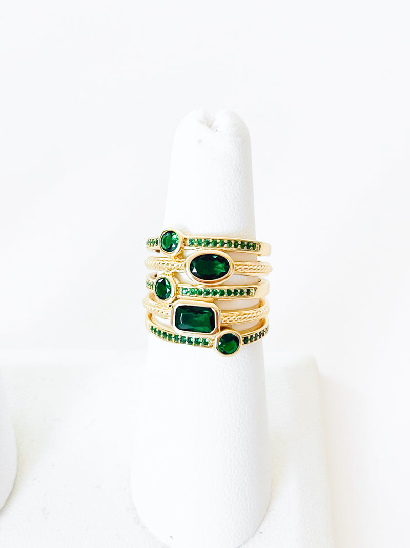 PRE ORDER-NYC Emerald Treasure Ring-230 Jewelry-NYC-Coastal Bloom Boutique, find the trendiest versions of the popular styles and looks Located in Indialantic, FL