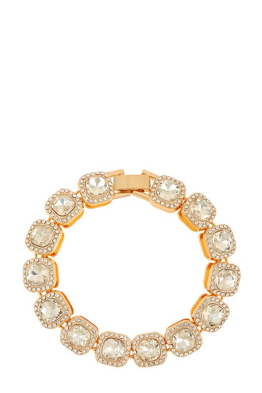 CZ Mega Halo Bracelet-230 Jewelry-ICCO ACCESSORIES-Coastal Bloom Boutique, find the trendiest versions of the popular styles and looks Located in Indialantic, FL