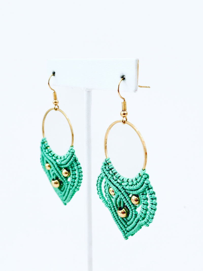 Hoop Crochet Earrings - Mint-230 Jewelry-Golden Stella-Coastal Bloom Boutique, find the trendiest versions of the popular styles and looks Located in Indialantic, FL