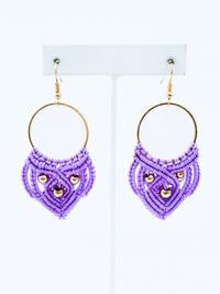 Hoop Crochet Earrings - Light Purple-230 Jewelry-Golden Stella-Coastal Bloom Boutique, find the trendiest versions of the popular styles and looks Located in Indialantic, FL