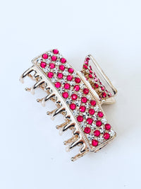 Rhinestone Hair Clip - Hot Pink-260 Other Accessories-Cap Zone-Coastal Bloom Boutique, find the trendiest versions of the popular styles and looks Located in Indialantic, FL