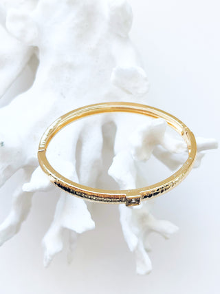 Square Stone Textured Bracelet - Clear-230 Jewelry-NYC-Coastal Bloom Boutique, find the trendiest versions of the popular styles and looks Located in Indialantic, FL