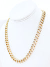 Curved Cuban CZ Necklace - Flat Clasp 10mm-230 Jewelry-NYC-Coastal Bloom Boutique, find the trendiest versions of the popular styles and looks Located in Indialantic, FL