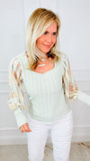 Limoncello Sheer Puff Sleeve Top-140 Sweaters-See and Be Seen-Coastal Bloom Boutique, find the trendiest versions of the popular styles and looks Located in Indialantic, FL