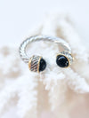 Cable Twist Tip Ring - Black-230 Jewelry-GS JEWELRY-Coastal Bloom Boutique, find the trendiest versions of the popular styles and looks Located in Indialantic, FL