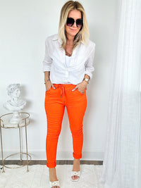 Love Endures Italian Joggers - Orange-180 Joggers-Yolly-Coastal Bloom Boutique, find the trendiest versions of the popular styles and looks Located in Indialantic, FL