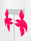 Enamel Leaf Earrings - Neon Pink-230 Jewelry-Golden Stella-Coastal Bloom Boutique, find the trendiest versions of the popular styles and looks Located in Indialantic, FL