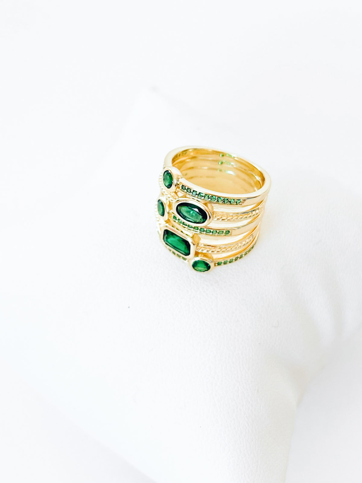PRE ORDER-CZ Emerald Treasure Ring-230 Jewelry-NYC-Coastal Bloom Boutique, find the trendiest versions of the popular styles and looks Located in Indialantic, FL