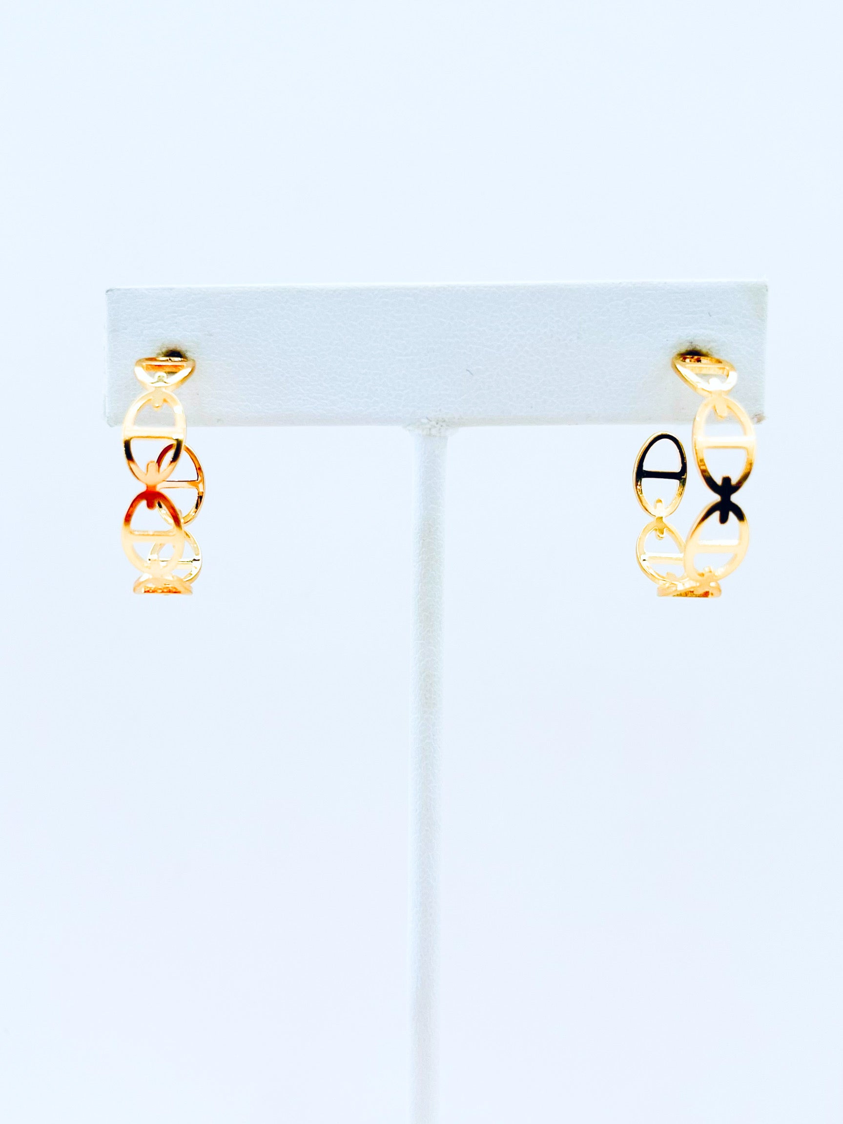Unique Frame Hoop Earrings-230 Jewelry-Bag Boutique-Coastal Bloom Boutique, find the trendiest versions of the popular styles and looks Located in Indialantic, FL