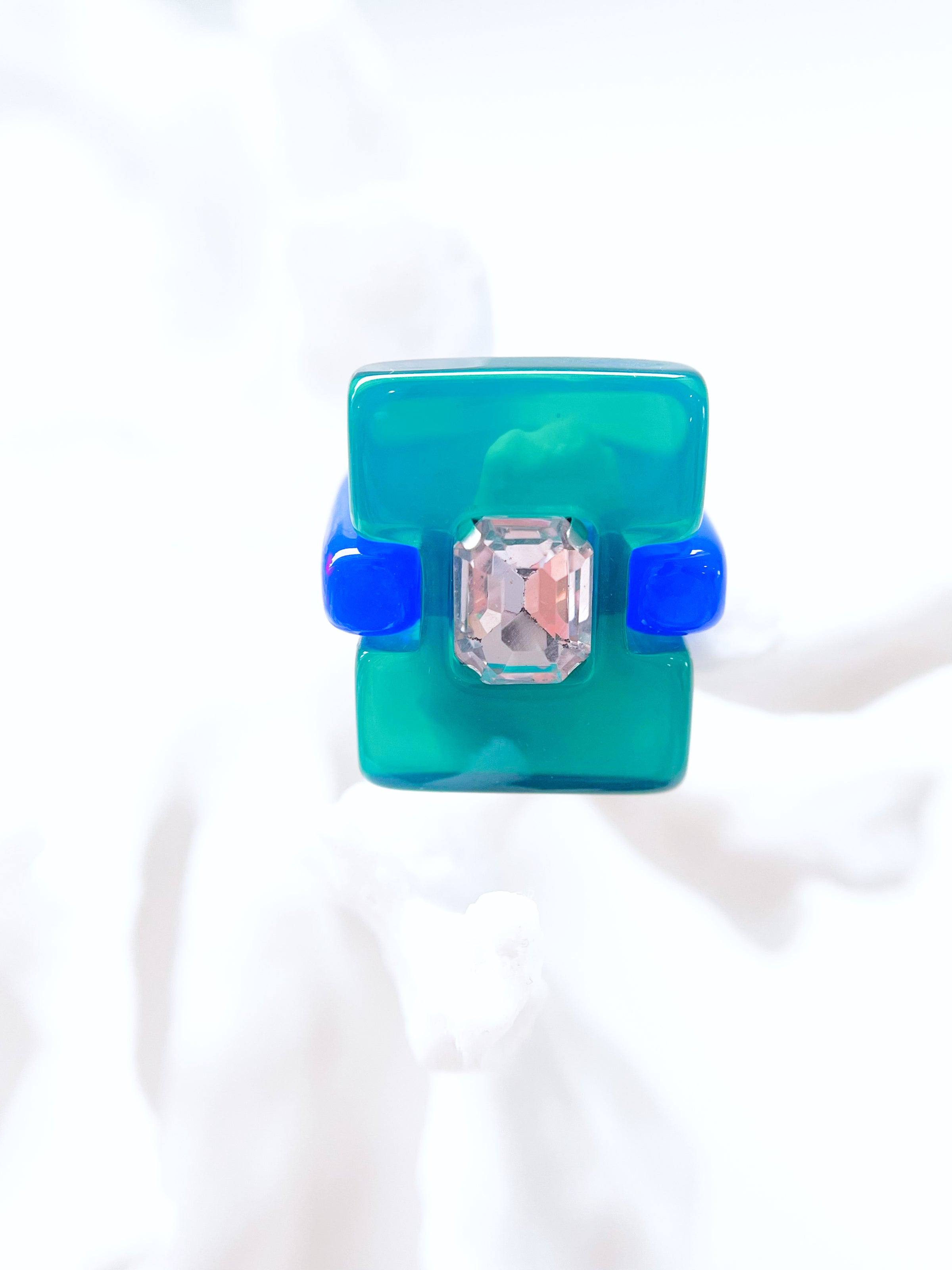 Clear Multicolor Decor Ring-230 Jewelry-Darling-Coastal Bloom Boutique, find the trendiest versions of the popular styles and looks Located in Indialantic, FL