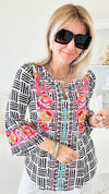 Embroidered Tunic Top-130 Long Sleeve Tops-Andree By Unit-Coastal Bloom Boutique, find the trendiest versions of the popular styles and looks Located in Indialantic, FL
