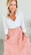 Stella Tiered Tulle Skirt - Blush-170 Bottoms-Taba Stitch-Coastal Bloom Boutique, find the trendiest versions of the popular styles and looks Located in Indialantic, FL
