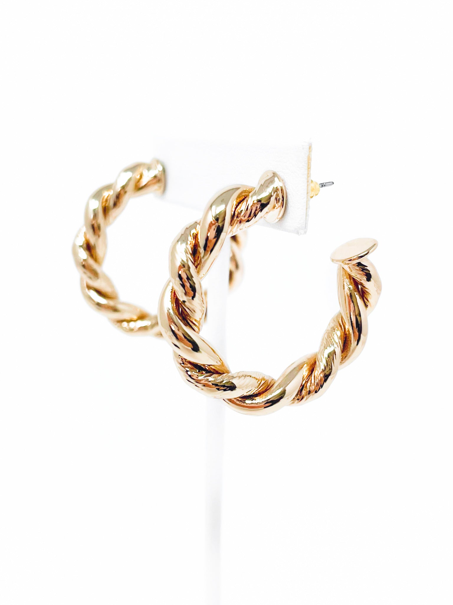 Twisted Rope Hoop Earrings - Medium-230 Jewelry-Golden Stella-Coastal Bloom Boutique, find the trendiest versions of the popular styles and looks Located in Indialantic, FL