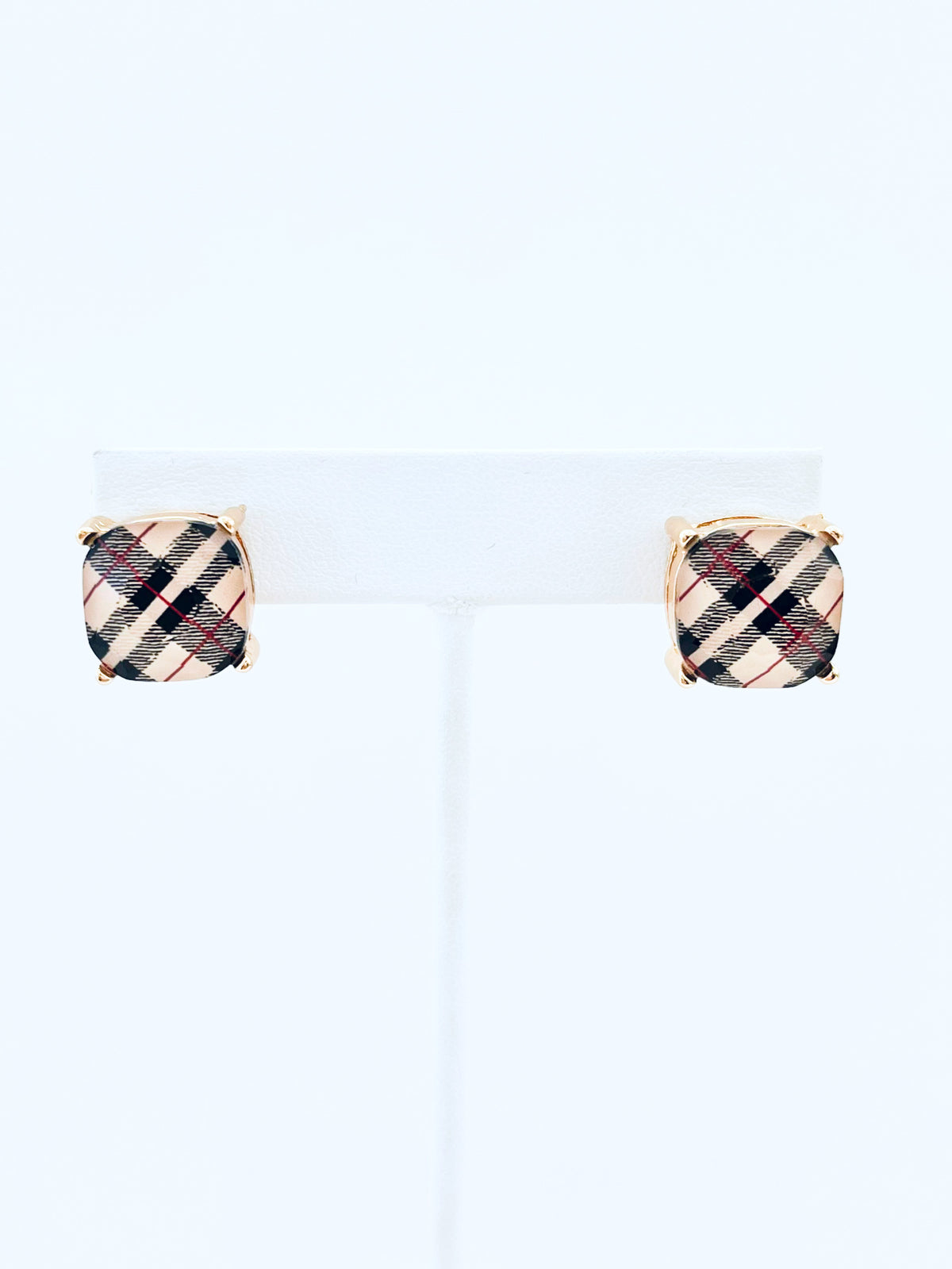 Plaid Dots Stud Earrings-230 Jewelry-Bag Boutique/GS JEWELRY-Coastal Bloom Boutique, find the trendiest versions of the popular styles and looks Located in Indialantic, FL