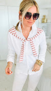 Murano Button Down Top - Blush-130 Long Sleeve Tops-Joh Apparel-Coastal Bloom Boutique, find the trendiest versions of the popular styles and looks Located in Indialantic, FL