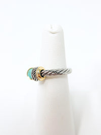 Cable Twist Tip Ring - Turquoise-230 Jewelry-GS JEWELRY-Coastal Bloom Boutique, find the trendiest versions of the popular styles and looks Located in Indialantic, FL