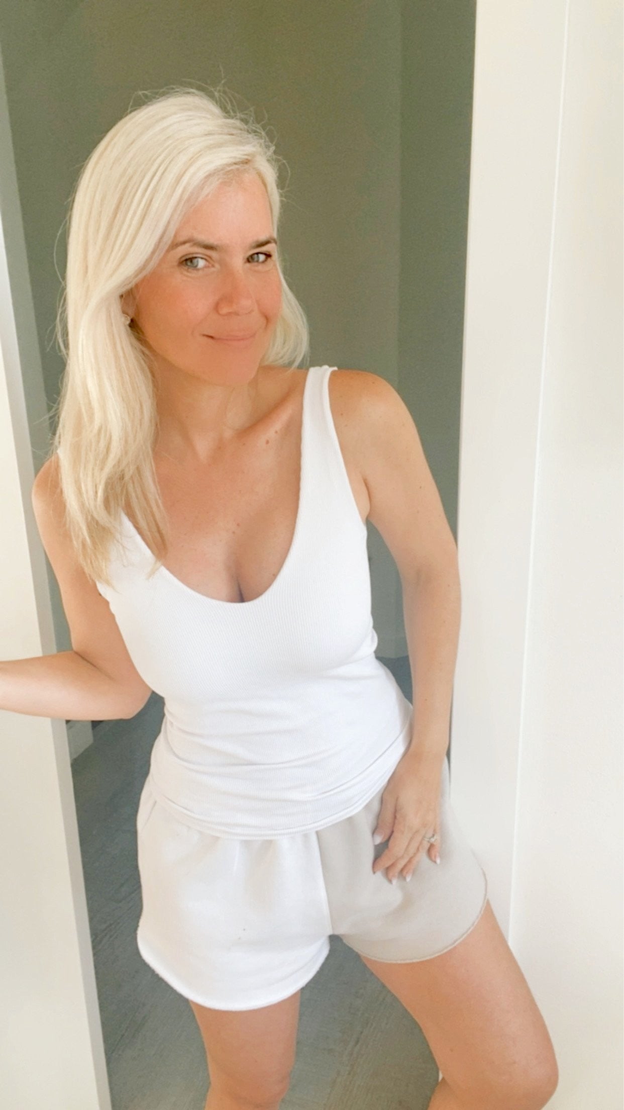 Brazilian Ribbed V Neck Built-in Bra Cami-220 Intimates-VZ Group-Coastal Bloom Boutique, find the trendiest versions of the popular styles and looks Located in Indialantic, FL