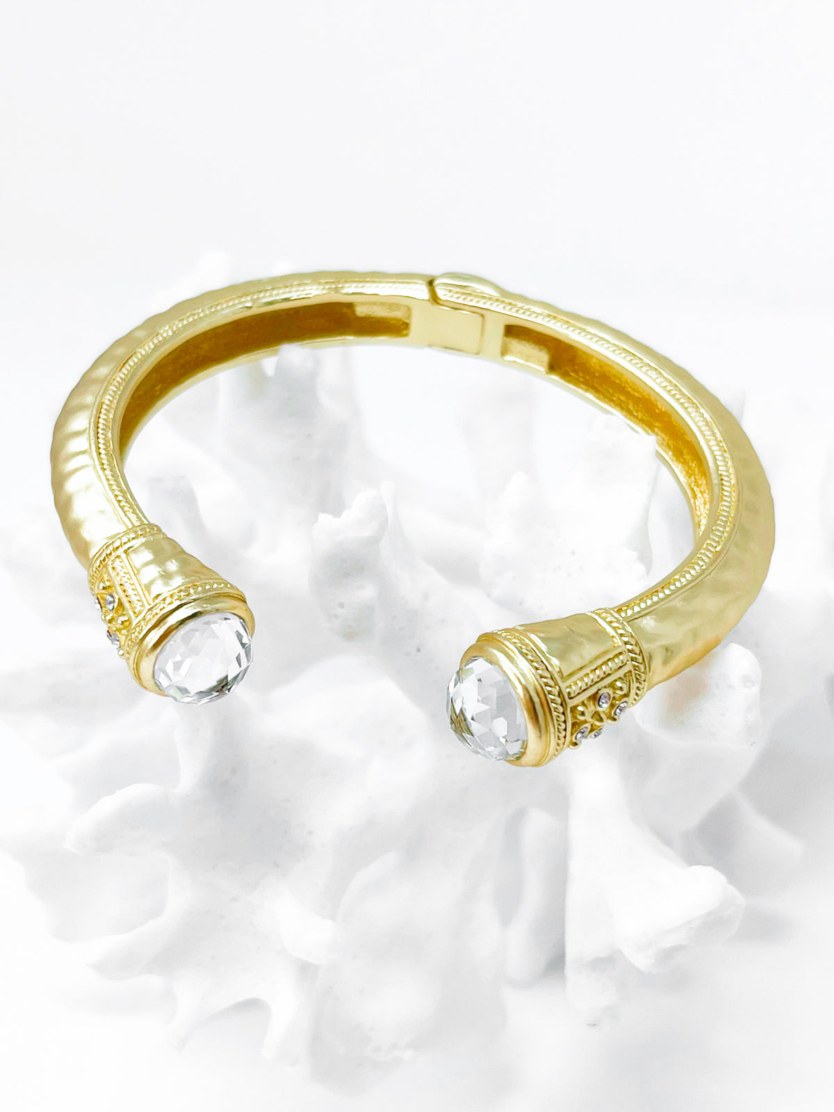 Gold Chunky Elegant Bracelet - Clear-230 Jewelry-GS JEWELRY-Coastal Bloom Boutique, find the trendiest versions of the popular styles and looks Located in Indialantic, FL