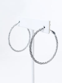 Twisted Rope Hoop Earrings Thin Set-230 Jewelry-Golden Stella-Coastal Bloom Boutique, find the trendiest versions of the popular styles and looks Located in Indialantic, FL