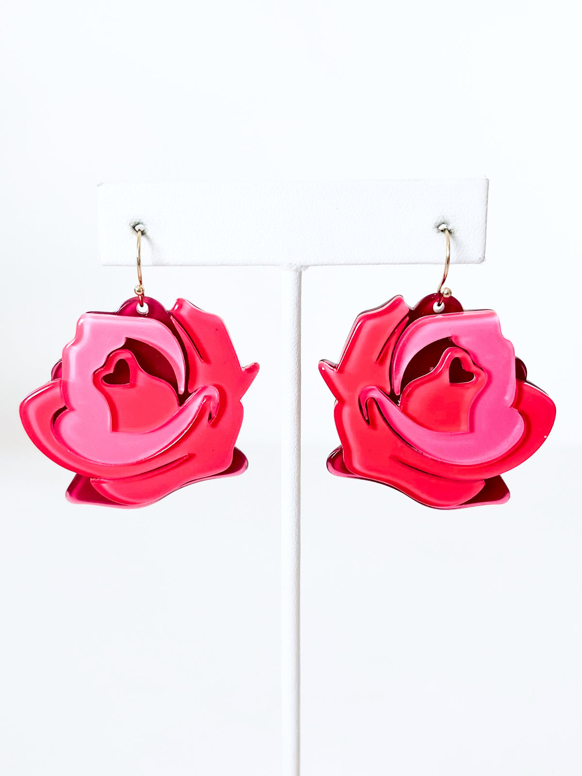 Acrylic Rose Earrings-230 Jewelry-Golden Stella-Coastal Bloom Boutique, find the trendiest versions of the popular styles and looks Located in Indialantic, FL