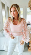 Butterfly Lace Bodysuit - Blush-130 Long Sleeve Tops-Wanna B-Coastal Bloom Boutique, find the trendiest versions of the popular styles and looks Located in Indialantic, FL