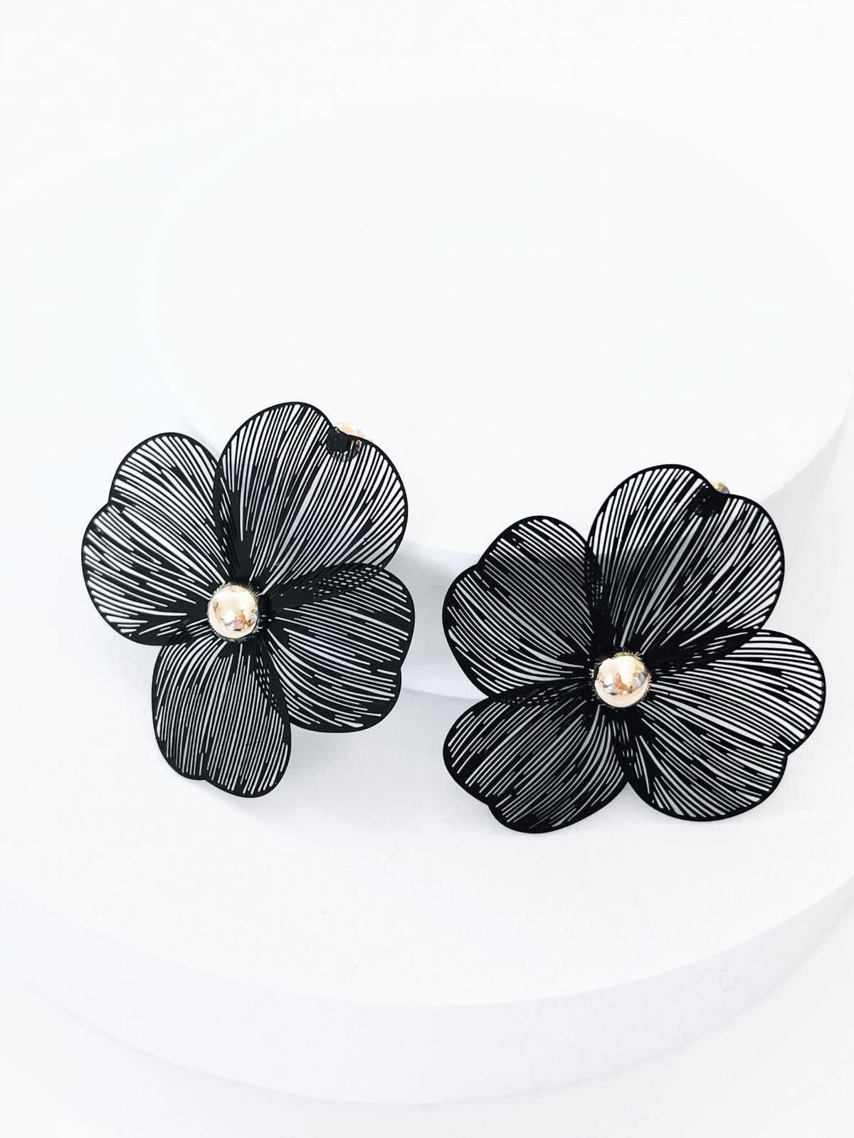 Statement Flower Earrings - Black-230 Jewelry-Golden Stella/WONA-Coastal Bloom Boutique, find the trendiest versions of the popular styles and looks Located in Indialantic, FL