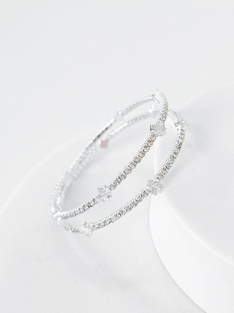 CZ Eternity Station Cuff Bracelet-230 Jewelry-Bag Boutique-Coastal Bloom Boutique, find the trendiest versions of the popular styles and looks Located in Indialantic, FL