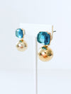 Light Sapphire & Ball Earrings-230 Jewelry-Golden Stella-Coastal Bloom Boutique, find the trendiest versions of the popular styles and looks Located in Indialantic, FL