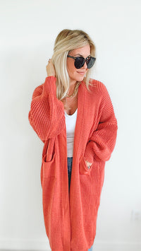 Sugar High Long Italian Cardigan - Rose-150 Cardigans/Layers-Yolly-Coastal Bloom Boutique, find the trendiest versions of the popular styles and looks Located in Indialantic, FL