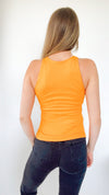 Brazilian Ribbed High Neck Built-In Bra Cami-220 Intimates-VZ Group-Coastal Bloom Boutique, find the trendiest versions of the popular styles and looks Located in Indialantic, FL