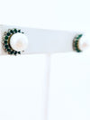 Pearl Halo Florette Stud - Emerald-230 Jewelry-NYC-Coastal Bloom Boutique, find the trendiest versions of the popular styles and looks Located in Indialantic, FL