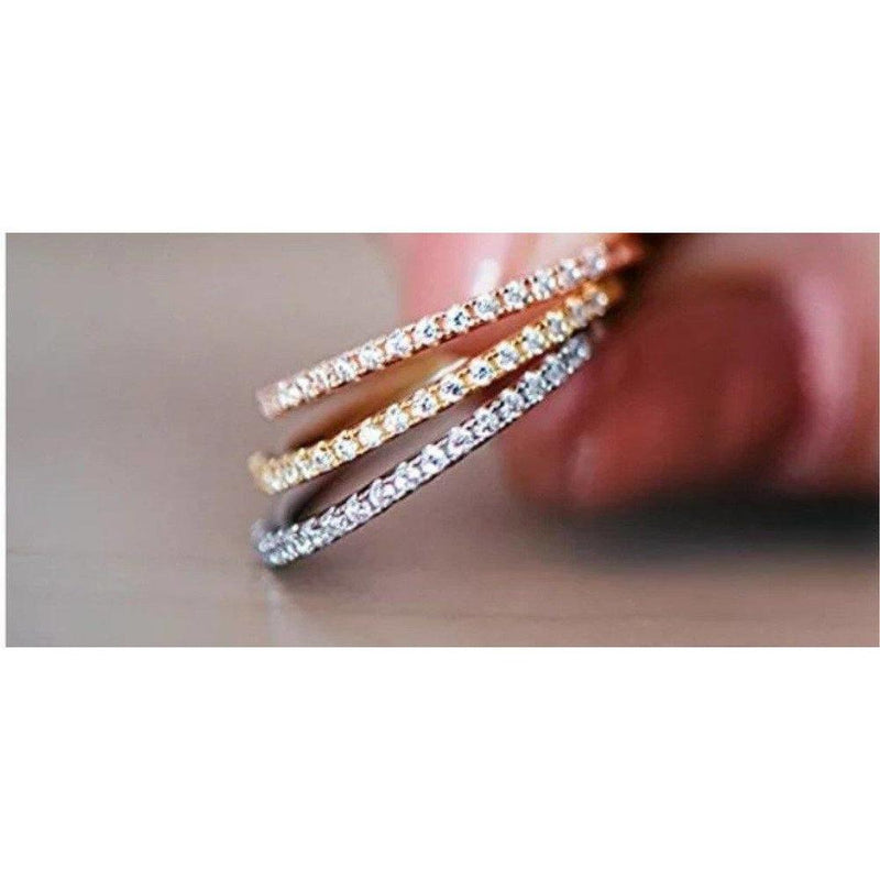 XS Thin Sterling Silver Eternity CZ Ring-230 Jewelry-NYC-Coastal Bloom Boutique, find the trendiest versions of the popular styles and looks Located in Indialantic, FL